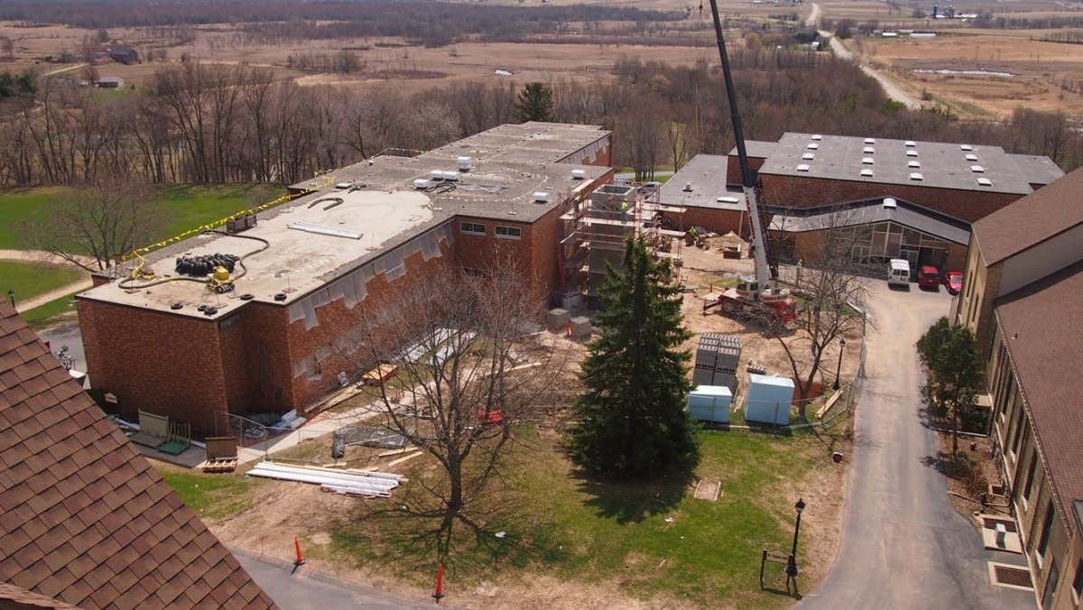 Early renovations to exterior of Saint Anthony Hall