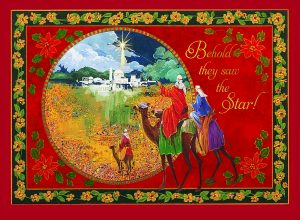 Front of Card: Behold they saw the Star! they saw the Star!